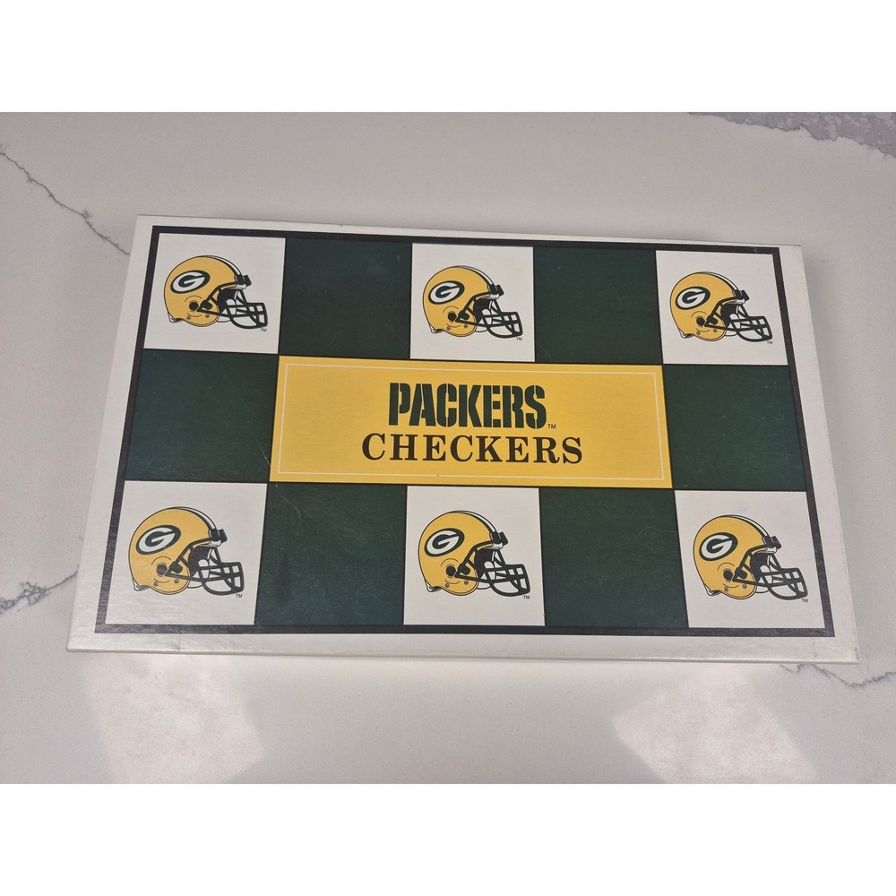 Vintage 1993 NFL Checkers Green Bay Packers vs Chicago Bears Board Game Complete